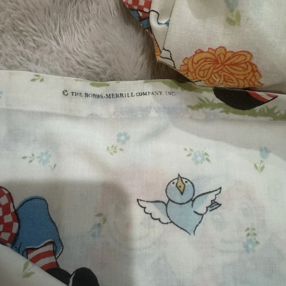 Vintage Raggedy Ann And Andy Flat Fitted Set Sheet Twin Retro  Clean